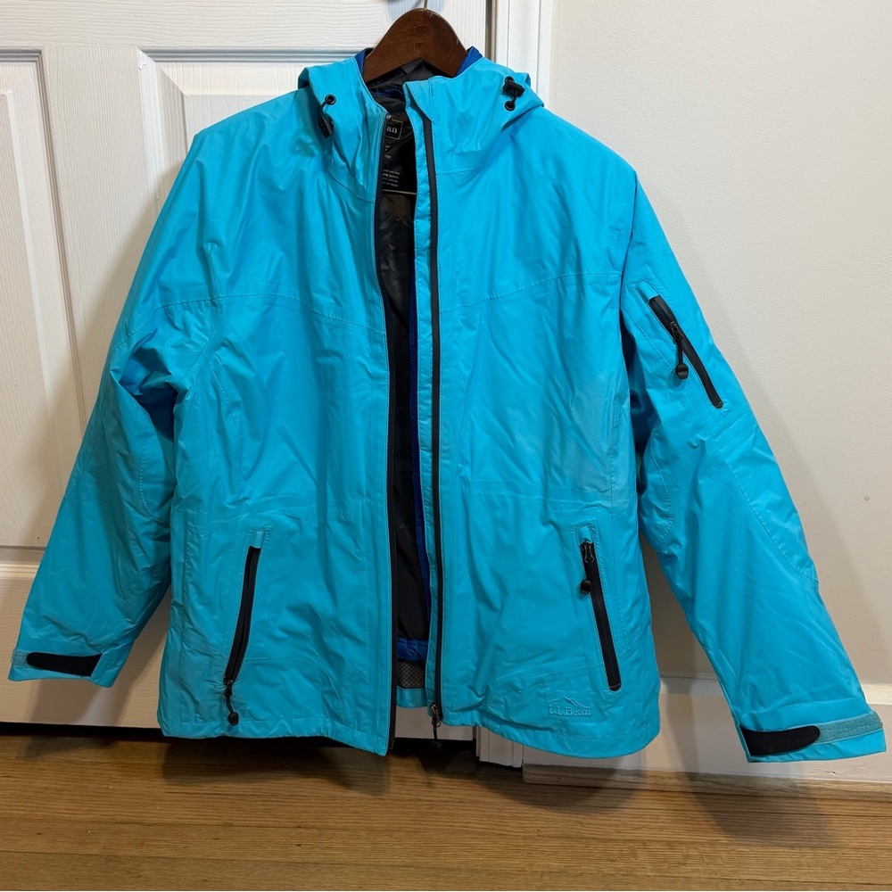 SOLD L.L. Bean Teal Rain Jacket